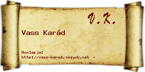 Vass Karád névjegykártya