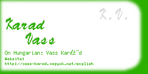 karad vass business card